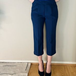 Vintage Elastic Waistband Navy Pants
